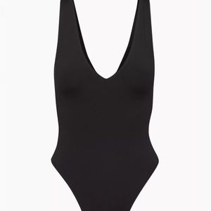 Babaton contour v neck black bodysuit​